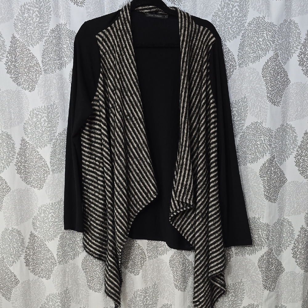 Black and Tan Striped Women's Sweater